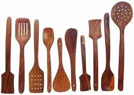 Green Wood Handmade Wooden Non Stick Serving And Cooking Spoon Kitchen Tools Utensil Set Of 10 Wood Serving Spoon Wooden Spoon Cooking Spoon Set Price In India Buy Green Wood Handmade Wooden
