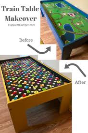 Train Table Makeover With Alphabet Magnets Table Makeover Train Table Kids Train Table