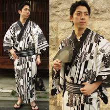 Black And White Kimono For Men Kimono World Kimono Fashion Yukata Japanese Costume