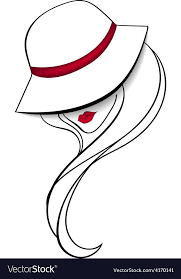 Women In A Vintage Hat Vector Image On Backgrou Backgrou Hat Image Riqueza Vector Vintage Women Girl With Hat Line Art Drawings Art Drawings