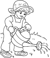 Spring coloring pages for preschool, kindergarten and elementary school children to print and color. Online Coloring Pages Water Coloring Page Girl With A Watering Can Plants