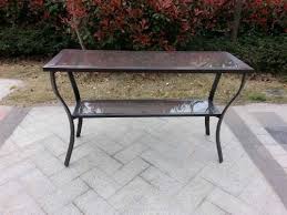 The palms console table is made of the same materials as the dining tables and makes an beautiful component to any outdoor setting. Outdoor Patio Console Tables Shapes Materials And Styles