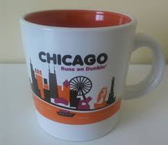 Chicago Dunkin Donuts Coffee Mug Destination Collectors Orange Limited Edition Dunkin Mugs Dunkin Donuts