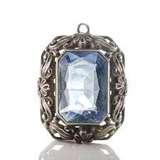 Niedrig zu antiker herren ring aus silber 830 und schwarzem onyx im oktagonschliff, art déco um 1930. Art Deco Anhanger Floral Echt Silber Mit Blauem Glasstein Im Oktagonschliff Antikschmuck Online Kaufen Bei Jewelry Store Babik Im Online Shop
