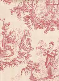 Chinese Toile Wallpaper Chinese Scenic Toile De Jouy Wallpaper In Red On Cream Toile De Jouy Toile Papier Peint Katie kime marfa toile wallpaper adds a customized look to a bedroom furnished with a white nightstand and coffee table books beside a glass and marble. pinterest