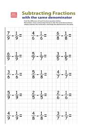adding and subtracting fractions with like denominators worksheet fractions worksheets adding fractions math fractions worksheets