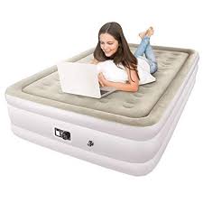 Topelek Air Mattress Upgraded Queen Air Mattress With Builtin Electric Pump Elevated Air Bed Height 19 Inch Guest Rest Ca Air Bed Mattress Air Mattress Camping