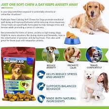 Dog Calming Aid Treats Melatonin L Tryptophan Chamomile Flower Passion Flower And Thiamine Mononitrate 65 Soft Chews Calm Dogs Dogs Calming Treats For Dogs