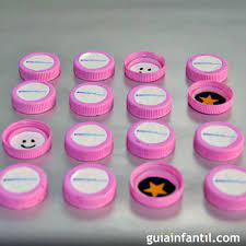 Juegos de memoria para imprimir. Juego De Memoria Hecho Con Tapones De Plastico Para Ninos