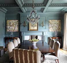Eiffel 4 star dining chair, chrome base, sky blue camira wool by sohoconcept (1) $566. Farrow Ball On Instagram Sometimes Green Sometimes Blue Always Radiant We Adore Lisa Hilderbrand S Dining Room Blue Green Dining Room Blue Living Room