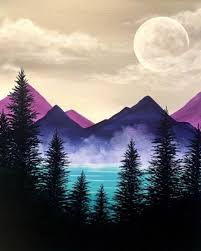 Misty Mountain Woodlands Acrylic Painting Canvas Canvas Painting Painting Art Projects