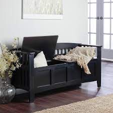 Hunter Storage Bench Black Indoor Benches At Benches Small Entryway Storage Bench Entryway Bench Storage Bench With Storage