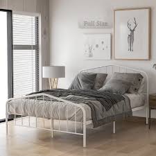 4.3 out of 5 stars, based on 4 reviews 4 ratings current price $183.01 $ 183. Full Size White Bed Frame Modern Metal Platform Bed Frame With Headboard And Footboard Heavy Duty Full Size Platform Bed Mattress Foundation With Steel Slat Support No Box Spring Needed Walmart Com