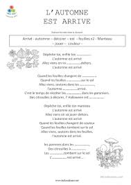 A la faveur de l'automne is a english album released on mar 2006. Chanson A Trous L Automne Est Arrive Francais Fle Fiches Pedagogiques