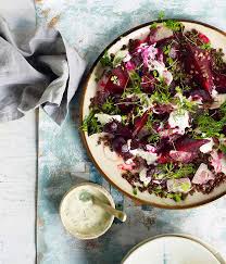 Beetroot Salad With Lentils And Yoghurt Dressing Recipe Recipe Beetroot Recipes Beetroot Salad Beetroot
