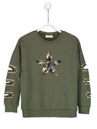 Kollari Kesik Detayli Pul Islemeli Sweatshirt Lc Waikiki Elbise Modelleri Elbise Kiz Cocuklar