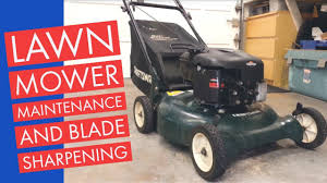 The good news is that sharpening manual mower blades isn't such a difficult task. Lawn Mower Maintenance Blade Sharpening Diy Craftsman Mower With A Briggs Stratton Motor Youtube