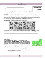 Natural and artificial selection gizmo assessment. 5 Evolution Natural And Artificial Gizmo Docx Name Thinking Inquiry Date 26 Marks Student Exploration Evolution Natural And Artificial Selection Course Hero