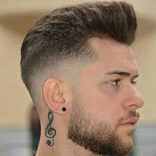 Mid fade haircuts are best which starts from the middle. Medium Fade Brushed Up Hair Beard Mid Fade Haircut Mens Haircuts Fade Cool Hairstyles For Men