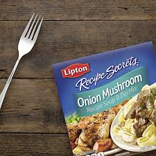 I combine onion soup mix, brown gravy mix and a can or two of mushrooms (with the liquid). Lipton Onion Mushroom Soup Mix Recipes
