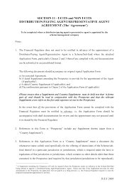 These examples are from corpora and from sources on the web. Ucits Application Form Section 11 Distribution Agent Agreement