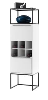 Mit dieser vitrine lässt sich nahezu jede räumlichkeit in folgenden farben erhältlich: Schrank Vitrine Weiss Lack Metall Schwarz Mit Flaschenregal Kommode 50x165 Lille Ebay