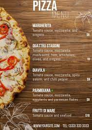 Pizza Menu Table A4 Card 2 Pizza Menu Design Pizza Menu Pizza Recipes Homemade