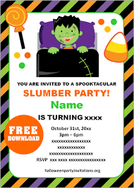 Blank slumber party invitation template. Free Printable Halloween Sleepover Invitations Templates