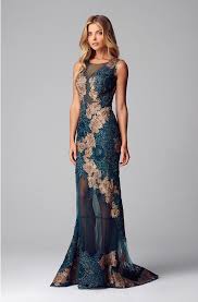 Alberto Makali Teal Lace Applique Evening Gown Vestidos De Fiesta Trajes Elegantes Vestidos De Fiesta Largos