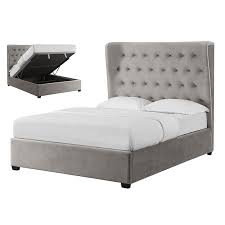Caitbrook gray king storage panel bed. 6 0 Super King Rushenden Grey Ottoman Bed Frame Sussex Beds