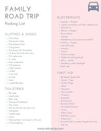 family road trip packing list a tiny trip