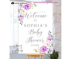Purple Baby Shower Welcome Sign Floral Baby Shower Welcome Sign Girl Baby Shower Welcome Sign Baby Shower Welcome Sign For Girl Ivory Purple Floral Baby Shower Welcome Sign Baby Shower Welcome Sign For Girl Shower Sign Sweetmyparty Com