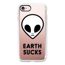 Aesthetic Black And White Phone Case Alien 90s Grunge Aesthetic Transparent Black White Earth Sucks Cute 40 Liked On Polyvore Featuring Accessories Tech Acces Iphone Cases Cute Iphon