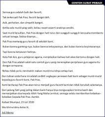 22 Contoh Surat Pribadi Singkat Untuk Sahabat Guru Ortu Surat Guru Kepribadian