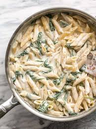 Garlic, cream cheese, salt, parmesan cheese, whipping cream, parsley and 3 more. Lighter Spinach Alfredo Pasta Step By Step Photos Budget Bytes