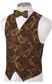 Black And Gold Paisley Vest Men S Paisley Black Gold And Red Red Vest Burgundy Vest Red Suit