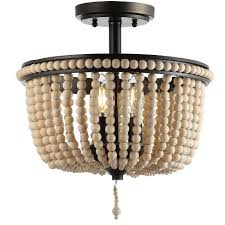 Wood beads (the amount of beads you need depends a lot upon what size your diy chandelier will be). 14 Allie Wood Beaded Metal Flush Mount Ceiling Light Includes Energy Efficient Light Bulb Black Jonathan Y Target