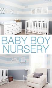 Baby Boy Striped Nursery How To Nest For Less Baby Boy Room Nursery Nursery Room Boy Boy Nursery Design