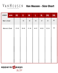 Mens Shirt Size Chart Van Heusen Arts Arts