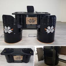 office desk made from recycled oil drums barril de petroleo moveis de pallets garagem faca voce mesmo
