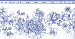 Get this border without the watermark for only $0.99. Blue Flower Wallpaper Border