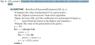 Solved Qn 4: (10 points) Consider the following brute-force | Chegg.com