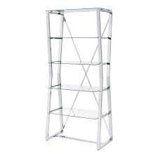 Best match price, low to high price, high to low top. Furniture Of America Goldwater Contemporary Glass Shelves Bookcase In Chrome Idf Ac274