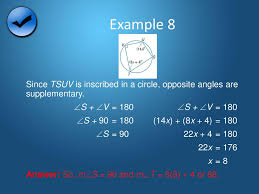 The first theorem about a cyclic quadrilateral state that: 11 5 Inscribed Angles Ppt Download