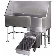 We have work tables with undershelves or with cabinets. Petlift Aqua Quest Stainless Steel Walk In Dog Grooming Bath Wash Tub
