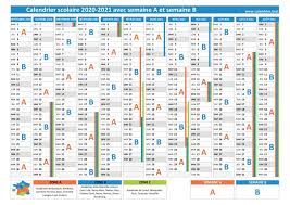 Le calendrier annuel de 2021, les dates paraissent chaque mois et vous trouverez y compris les numerous de semaine. Calendrier Scolaire 2020 2021 Avec Semaine A B Calendrier Scolaire Scolaire Calendrier