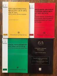Two other major legislations are act 172, and the street, drainage and building act (1974), help local governments to perform their functions under the act 171. Environmental Law Statutes Environmental Quality Act Local Government Act Solid Waste And Public Cleansing Management Act International Trade In Endangered Species Act Textbooks On Carousell