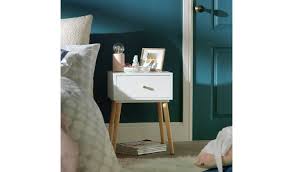 White chest of drawer bedside side corner coffee end table cabinet storage shelf. Buy Habitat Otto 1 Drawer Bedside Table White Bedside Tables Habitat