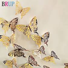 A monochromatic flower print recedes to let bold embroidered butterflies take flight. Hollow Butterflies 3d Wall Stickers For Kids Rooms Decoration Beautiful Colorful Party Home Decor Accessories Wall Art Decals Sticker Wall Art Butterfly Wall Art Butterfly Wall Decor