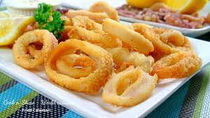Fried Calamari With Lemon Mayonnaise Fried Calamari Delicacy Food Cooking Calamari